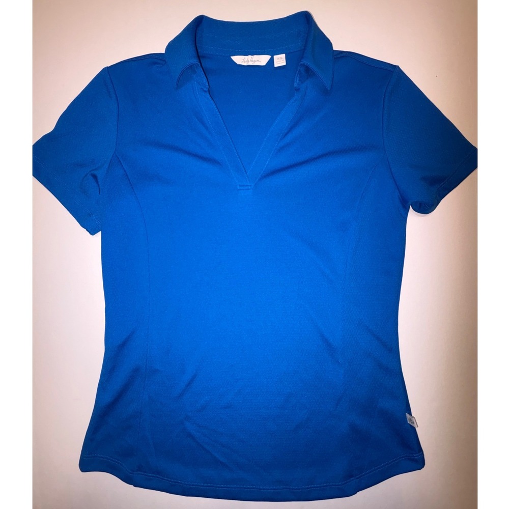 Lady Hagen Royal Blue Performance Golf Polo Shirt Womens XS Short Sleeve V Neck